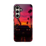 Matte Black Challenger Sunset Tough Phone Case - Palm Silhouette