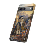 Poodle Painter Scene phone case | Artistic Dog Landscape