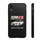 R34 Skyline GT-R JDM Rising Sun Tough Phone Case Cover Gift