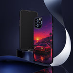 FD RX-7 Retro Sunset Sports Car Tough Case | Neon Vaporwave Beach Drive