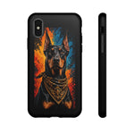 Doberman Bandana Portrait Tough Phone Case - Color Splash