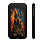 Doberman Bandana Portrait Tough Phone Case - Color Splash