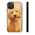 Goldendoodle Fluffy Curls Portrait Art Tough Phone Case