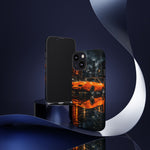 Orange Daytona Phone Case, Rainy City Night Muscle Car Tough Cover