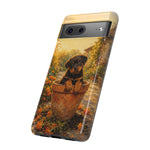 Rottweiler Puppy in Flower Pot Tough Case | Floral Dog Phone Cover
