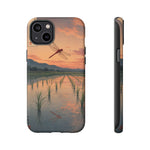 Red Dragonfly Rice Paddy Sunset Phone Case Tough Case