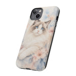 Ragdoll Cat Blue Eyes Soft Watercolor Art Tough Phone Case