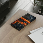 Orange Daytona Phone Case, Rainy City Night Muscle Car Tough Cover