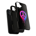 Glitch Peace Sign Phone Case, RGB Melt Digital Art Tough Cover, Gift