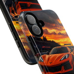 Orange C8 Z06 Flat Plane V8 Speed Art Tough Phone Case