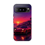 FD RX-7 Retro Sunset Sports Car Tough Case | Neon Vaporwave Beach Drive