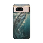 Striped Bass Phone Case, Sunset Topwater Strike Cover for Anglers