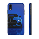 Blue Mustang Art Phone Case, GT500 American Muscle Car Tough Cover for Men