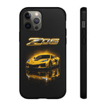Z06 Corvette Phone Case, Yellow Neon Chrome Studio Cover