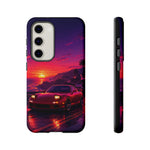 FD RX-7 Retro Sunset Sports Car Tough Case | Neon Vaporwave Beach Drive