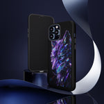 Holographic Wolf Phone Case, Fractured Prism Iridescent Cover