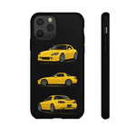 Yellow S2000 Convertible Sports Car Tough Phone Case Multi View