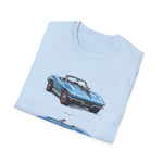 Blue Classic 1967 Corvette Convertible T-Shirt | Sports Car Illustration