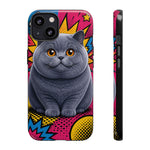 British Shorthair Round Pop Art Tough Phone Case