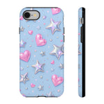 Pink Hearts & Holographic Stars Phone Case | Tough Cover