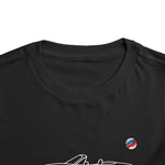 Toddler MX-5 Miata Sora Blue Roadster T-Shirt, Retro Outline Tee