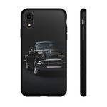 Black 1957 Chevy Bel Air Chrome Front Tough Phone Case for Classic Car Fans