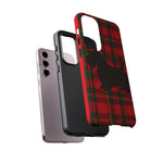 Scottish Terrier Silhouette Plaid Art Tough Phone Case