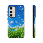 Bubbles Over Grass phone case | Tough Cover