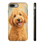 Goldendoodle Fluffy Curls Portrait Art Tough Phone Case