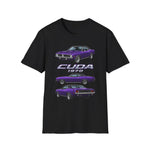 1970 Cuda purple car T-Shirt | Classic Muscle Car Tee
