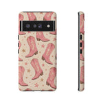 Pink Cowboy Boots phone case | Western pattern | Pastel stars