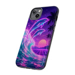 Neon Dolphin Ocean Vaporwave Art Tough Phone Case