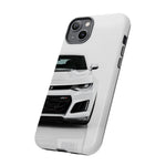 White Camaro Phone Case, ZL1 American Muscle Car Tough Cover for Men