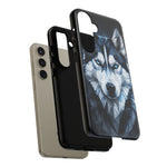 Siberian Husky Geometric Diamond Art Tough Phone Case