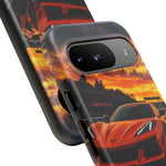 Orange C8 Z06 Flat Plane V8 Speed Art Tough Phone Case