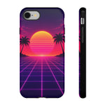 Classic Grid Sunset Vaporwave Art Tough Phone Case