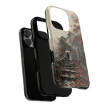 Autumn Temple Steps phone case | Japanese watercolor landscape cover