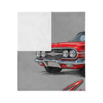 1960 Red Impala Illustration Velveteen Blanket | Classic Car Throw