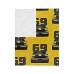 1969 Camaro Z28 Yellow Microfiber Throw Blanket Classic Muscle Car Gift