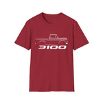 1957 3100 Pickup Outline Silhouette Classic Truck T-Shirt Line Art Emblem Chevy Fan Gift