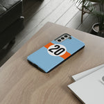 Copy of Blue Orange Number 20 Retro Racing Stripe Tough Phone Case Cover