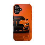 Orange Mustang Art Phone Case, GT500 American Muscle Car Tough Cover for Male