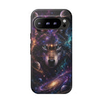 Cosmic Wolf Phone Case, Galaxy Nebula Portrait Tough Cover, Gift