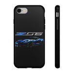 Blue C7 Z06 Sports Car Tough Phone Case Track Style Cover Gift