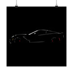C7 Poster Chevy Sports Car Line Art Wall Print Modern Muscle Garage Deco