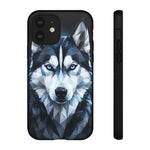 Siberian Husky Geometric Diamond Art Tough Phone Case