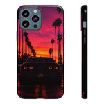Matte Black Challenger Sunset Tough Phone Case - Palm Silhouette