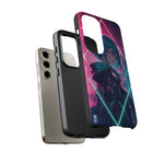 Anime Girl Phone Case Teal, Neon Kanji Calm Gradient Tough Cover
