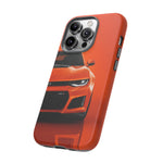 Orange Camaro Phone Case, ZL1 American Muscle Car Tough Cover for Men Gift