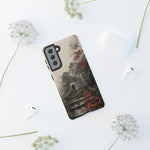 Autumn Temple Steps phone case | Japanese watercolor landscape cover